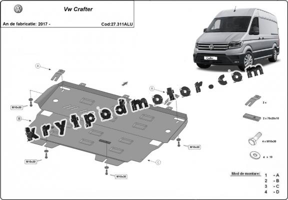 Hliníkový kryt pod motor Vw Crafter