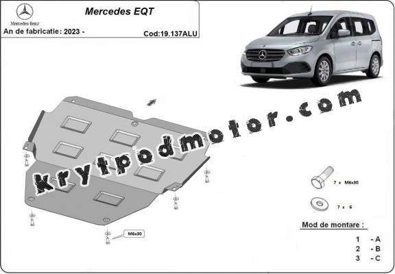 Hliníkový kryt pod motor Mercedes EQT