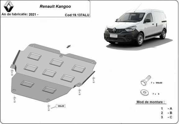 Hliníkový kryt pod motor Renault Kangoo
