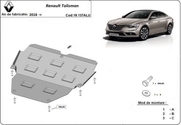Hliníkový kryt pod motor Renault Talisman