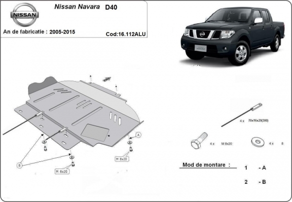 Hliníkový kryt pod motor Nissan Navara