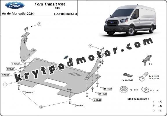 Hliníkový kryt pod motor Ford Transit V363 4x4