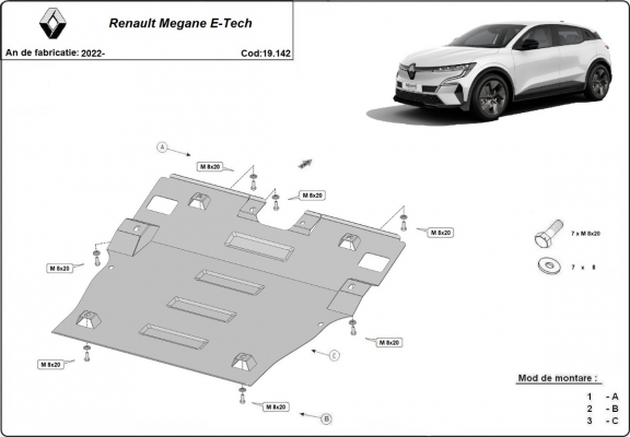 Kryt pod motor Renault Megane E-Tech