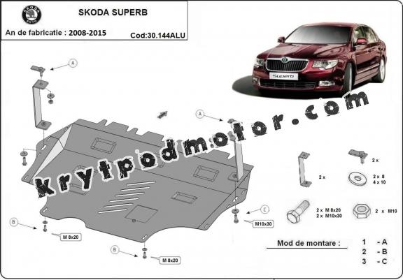 Hliníkový kryt pod motorSkoda Superb II