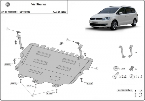Kryt pod motor Volkswagen Sharan - Webasto