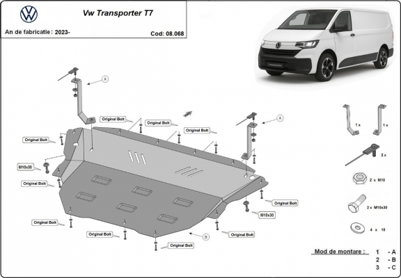 Kryt pod motor Volkswagen Transporter T7 Van