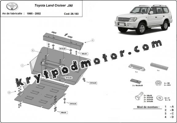 Kryt pod motor Toyota Land Cruiser J90 / J95 Kryt pod motor Toyota Land Cruiser J90 / J95