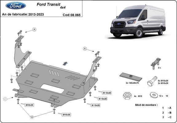 Kryt pod motor Ford Transit - 4x4