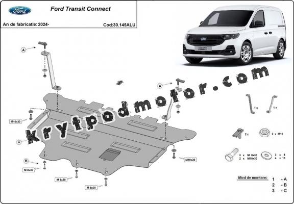 Kryt pod motor hliník Ford Transit Connect
