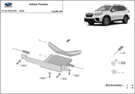Kryt pod diferenciál Subaru Forester