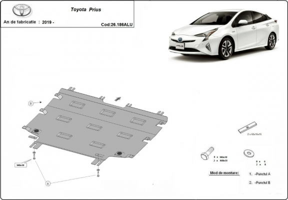 Kryt pod motor hliník Toyota Prius
