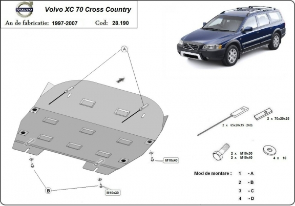 Kryt pod motor Volvo XC70 Cross Country