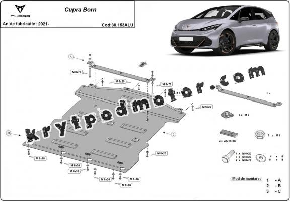 Hliníkový kryt pod motor Cupra Born