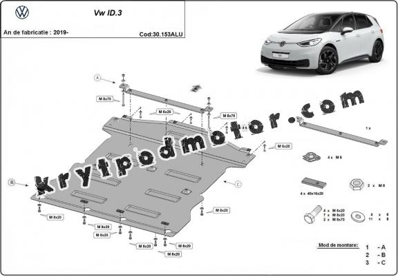 Kryt pod motor hliník Volkswagen ID.3