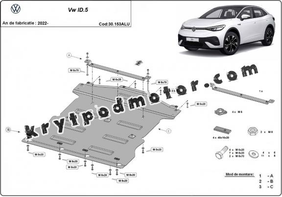 Kryt pod motor hliník Volkswagen ID.5