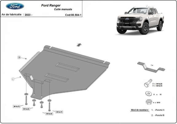 Kryt pod manuální převodovka  Ford Ranger