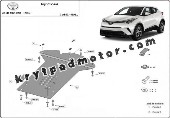 Hliníkový kryt / zámek katalyzátoru pro Toyota C-HR