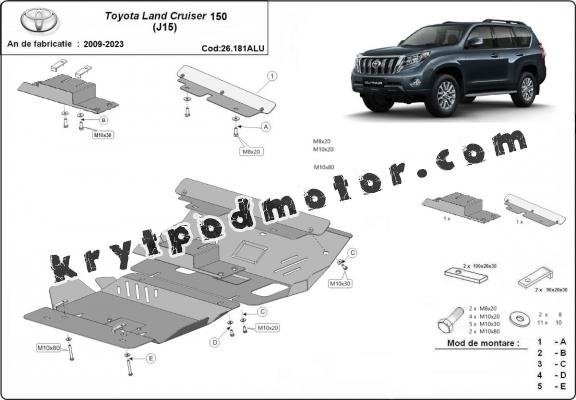 Kryt pod motor hliník Toyota Land Cruiser 150 Kryt pod motor hliník Toyota Land Cruiser 150