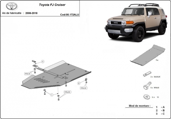 Hliník kryt pod převodovka Toyota FJ Cruiser