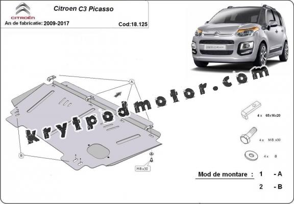 Kryt pod motor Citroen C3 Picasso Kryt pod motor Citroen C3 Picasso