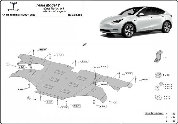 Přední zadní elektromotor Tesla Model Y AWD