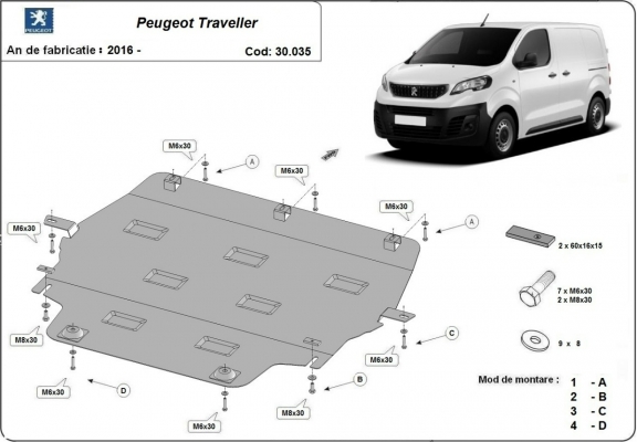 Kryt pod motor Peugeot Traveller