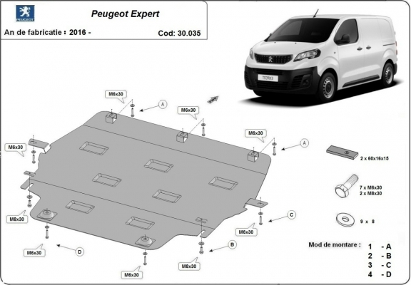 Kryt pod motor Peugeot Expert