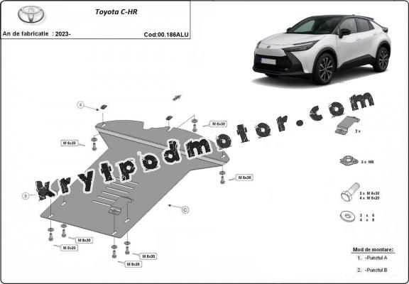 Hliníkový kryt / zámek katalyzátoru pro Toyota C-HR