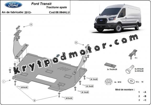 Kryt pod motor hliník Ford Transit RWD