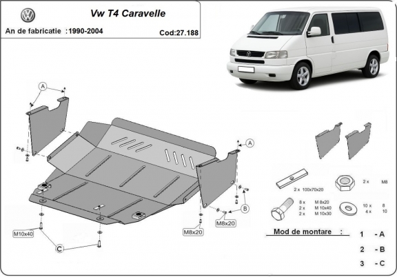 Kryt pod motor VW Transporter T4 Caravelle