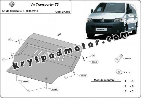 Kryt pod motor Volkswagen Transporter T5