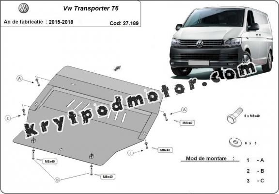 Kryt pod motor Volkswagen Transporter T6
