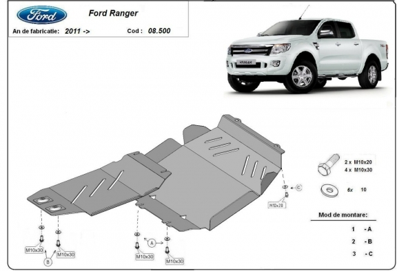 Kryt pod motor Ford Ranger
