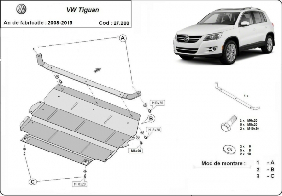 Kryt pod motor VW Tiguan