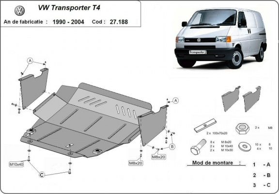 Kryt pod motor VW Transporter T4