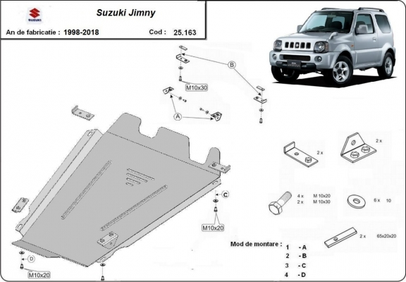 Kryt pod případ převodu Suzuki Jimny
