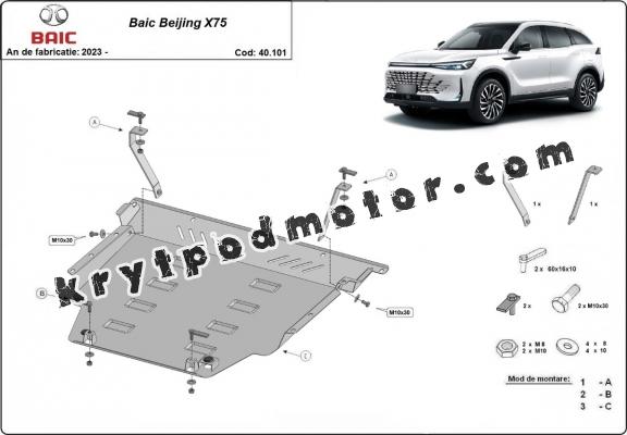 Kryt pod motor hliník BAIC Beijing X75