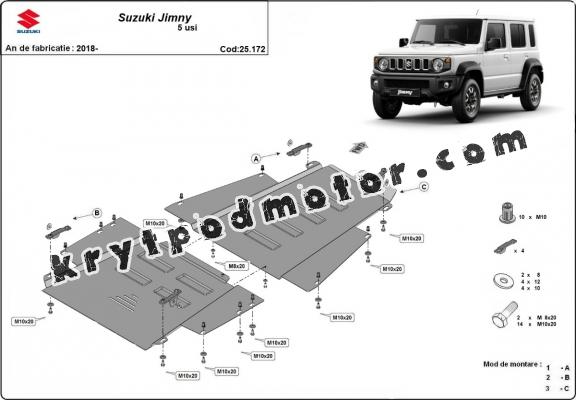 Kryt pod případ převodu Suzuki Jimny - 5 dveřový model