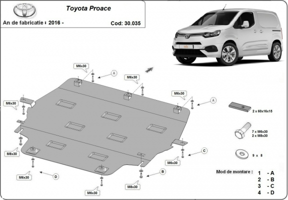 Kryt pod motor Toyota Proace