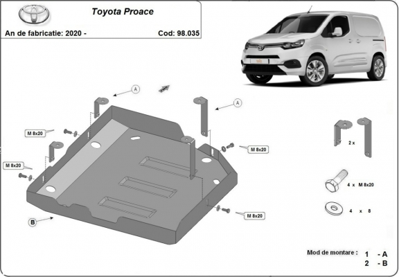 Kryt pod AdBlue Toyota Proace