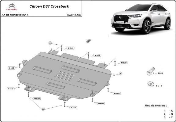 Kryt pod motor Citroen DS 7 Crossback