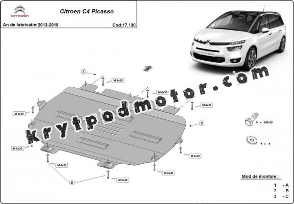 Kryt pod motor Citroen C4 Picasso