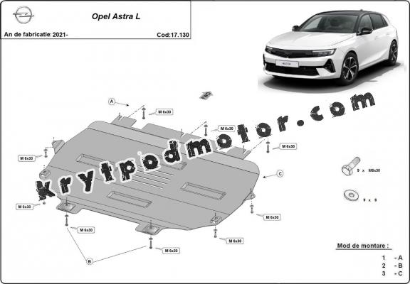 Kryt pod motor Opel Astra L