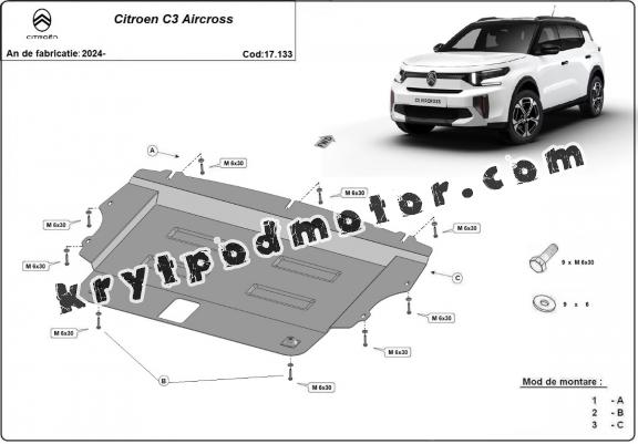 Kryt pod motor Citroen C3 Aircross