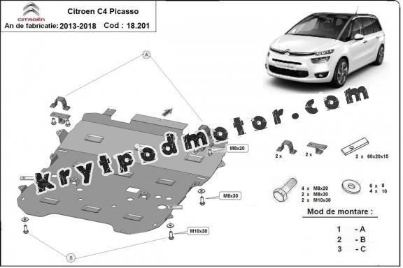 Kryt pod motor Citroen C4 Picasso
