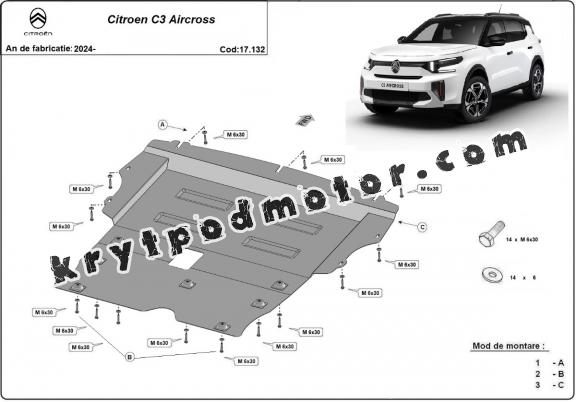 Kryt pod motor Citroen C3 Aircross