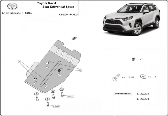 Hliníkový kryt pod diferenciál Toyota Rav4