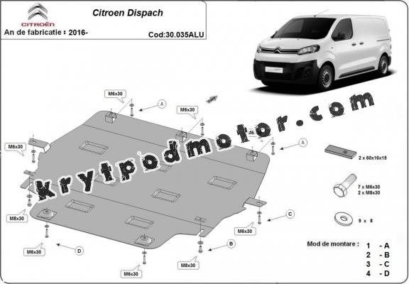 Hliníkový kryt pod motor Citroen Dispach