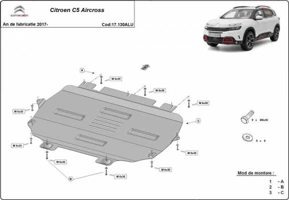 Hliníkový kryt pod motor Citroen C5 Aircross