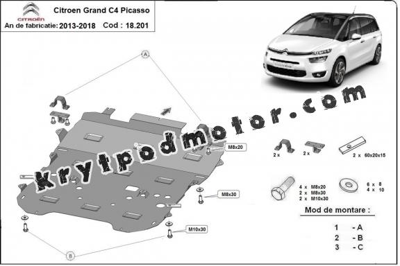 Kryt pod motor Citroen C4 Picasso
